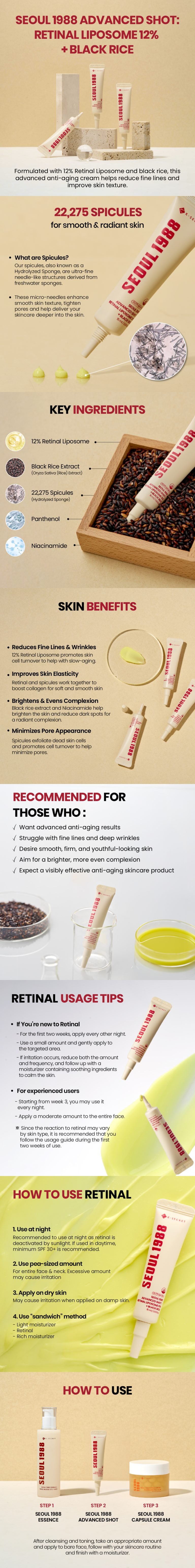 KSecret Seoul 1988 Advanced Shot: Retinal Liposome 12% + Black Rice 15ml